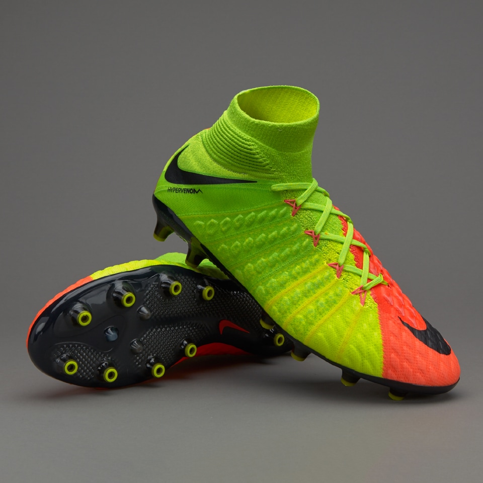 Botas de futbol-Nike Hypervenom Phantom III DF AG Pro - Verde eléctrico/Negro/Hyper Pro:Direct Soccer