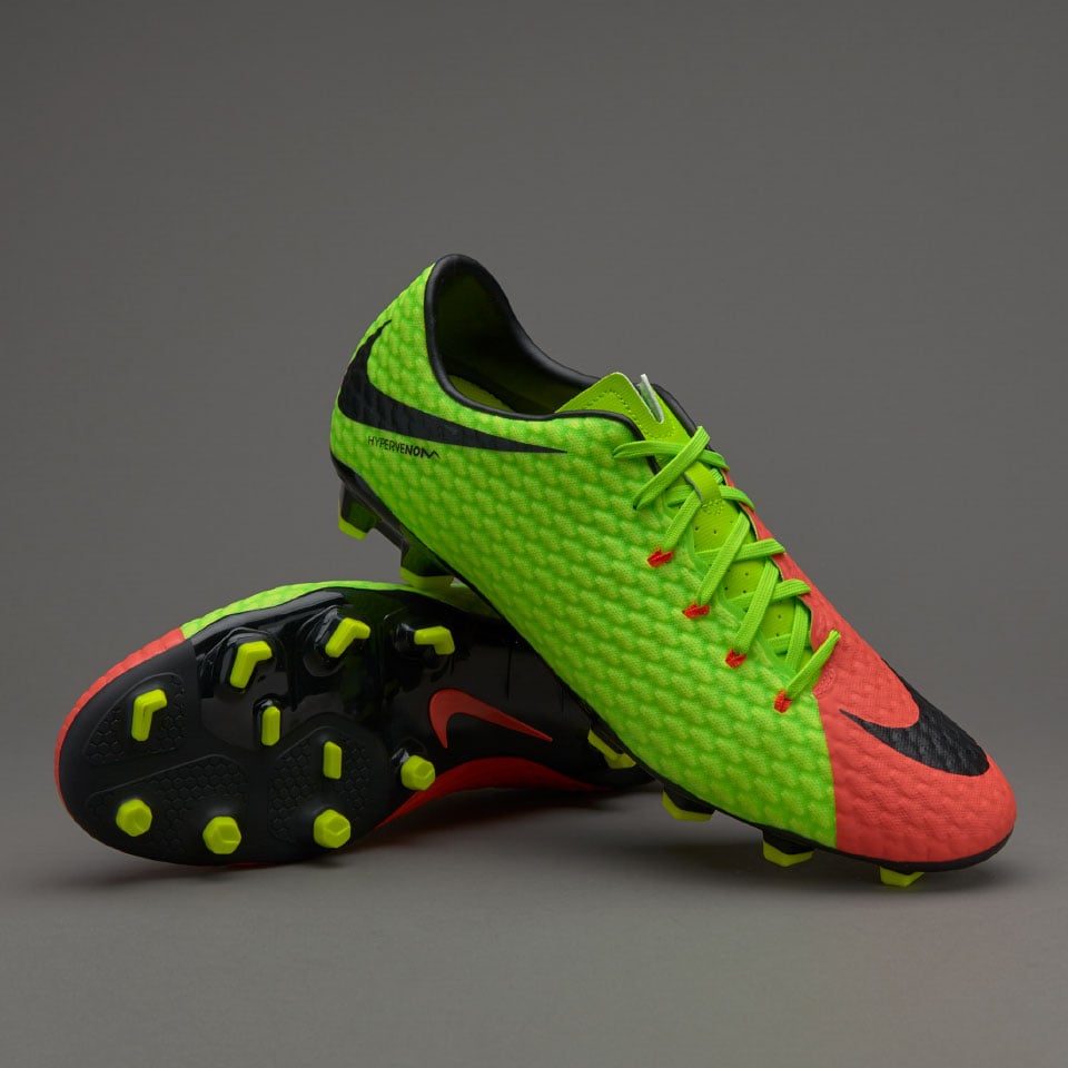 Botas de futbol-Nike Hypervenom Phelon III FG Verde eléctrico/Negro/Hyper Naranja | Pro:Direct Soccer