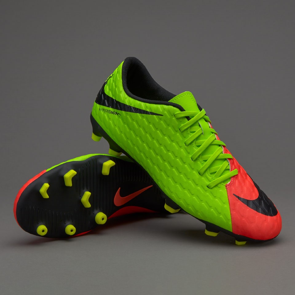 Preservative to play ball Nike Hypervenom Phade III FG - Mens Boots - Firm Ground - Electric  Green/Black/Hyper Orange 