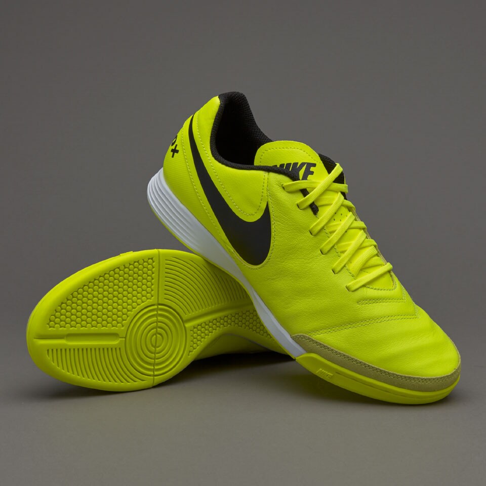 italiano Agarrar Oferta de trabajo Zapatillas de futbol-Nike Tiempo Genio II Piel IC - Volt/Negro | Pro:Direct  Soccer