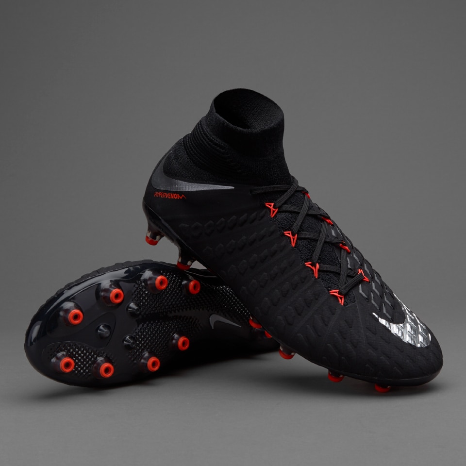Botas de futbol-Nike Hypervenom Phantom III DF Pro -Negro/Plateado/Antracita | Pro:Direct Soccer