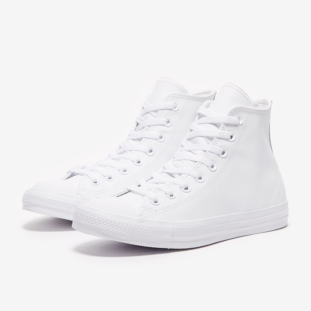 Mens Shoes - Converse Chuck Taylor All Star Leather Hi - White - 1T406 |  Pro:Direct Rugby