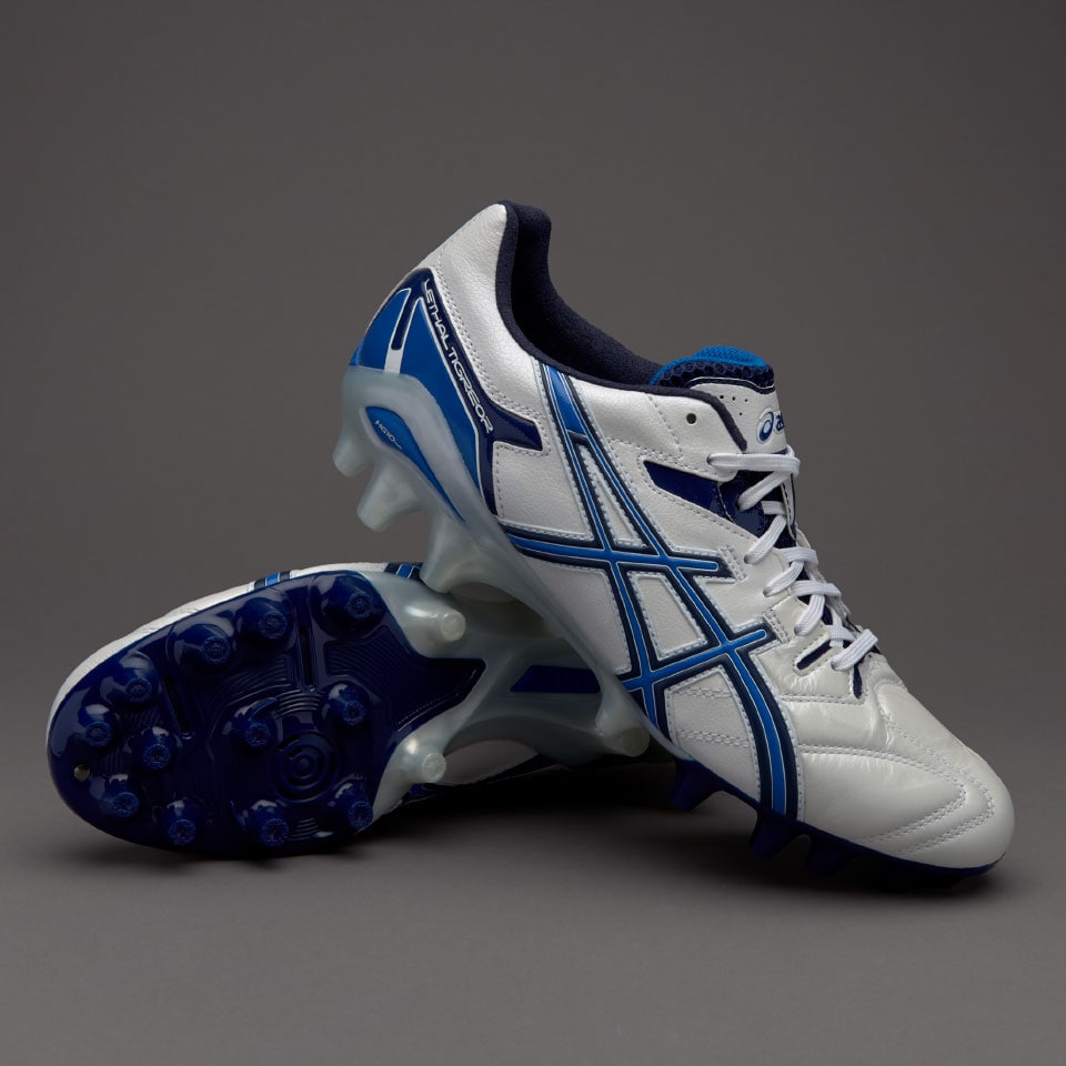Asics Lethal Tigreor 6 - Mens Boots - Indoor White/Royal Blue/Navy | Soccer