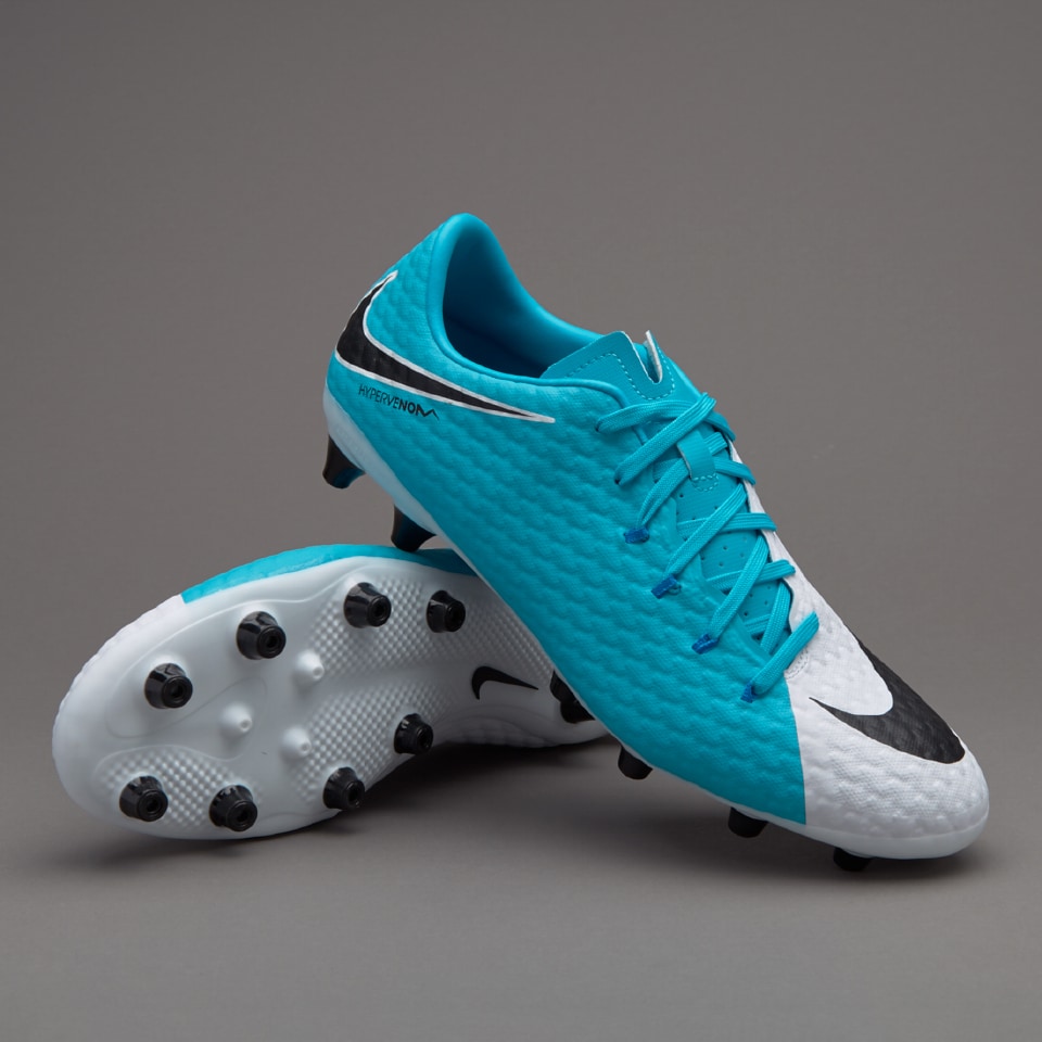 Botas de fútbol-Nike Hypervenom Phelon AG-Pro -Blanco/Negro/Azul foto | Pro:Direct Soccer