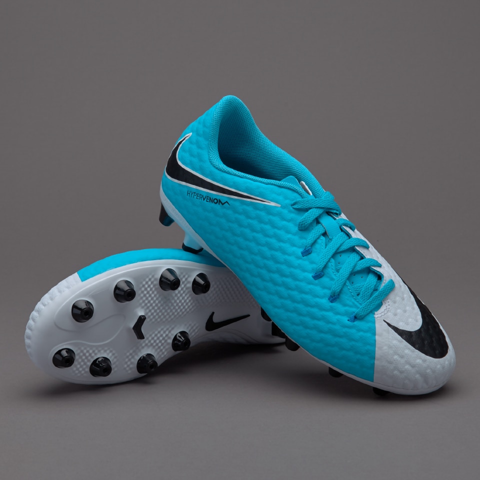nombre de la marca Lada Prestado Botas de fútbol- Nike Hypervenom Phelon III AG-Pro para niños -  Blanco/Negro/Azul foto | Pro:Direct Soccer