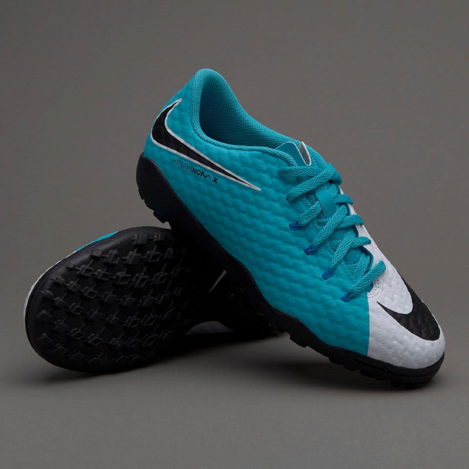 admiración Cabeza Pasivo Botas de fútbol- Nike Hypervenom Phelon III TF para niños -  Blanco/Negro/Azul foto | Pro:Direct Soccer