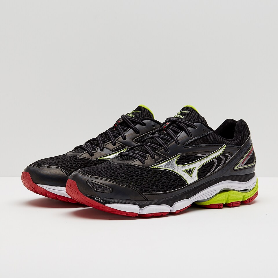 Mizuno Wave Inspire 13 Black Silver Lime Punch Mens Shoes J1GC174404 Pro Direct Running