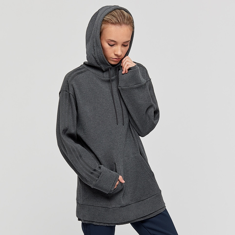 Womens Clothing adidas Originals Womens Hooded Sweat Dark Grey