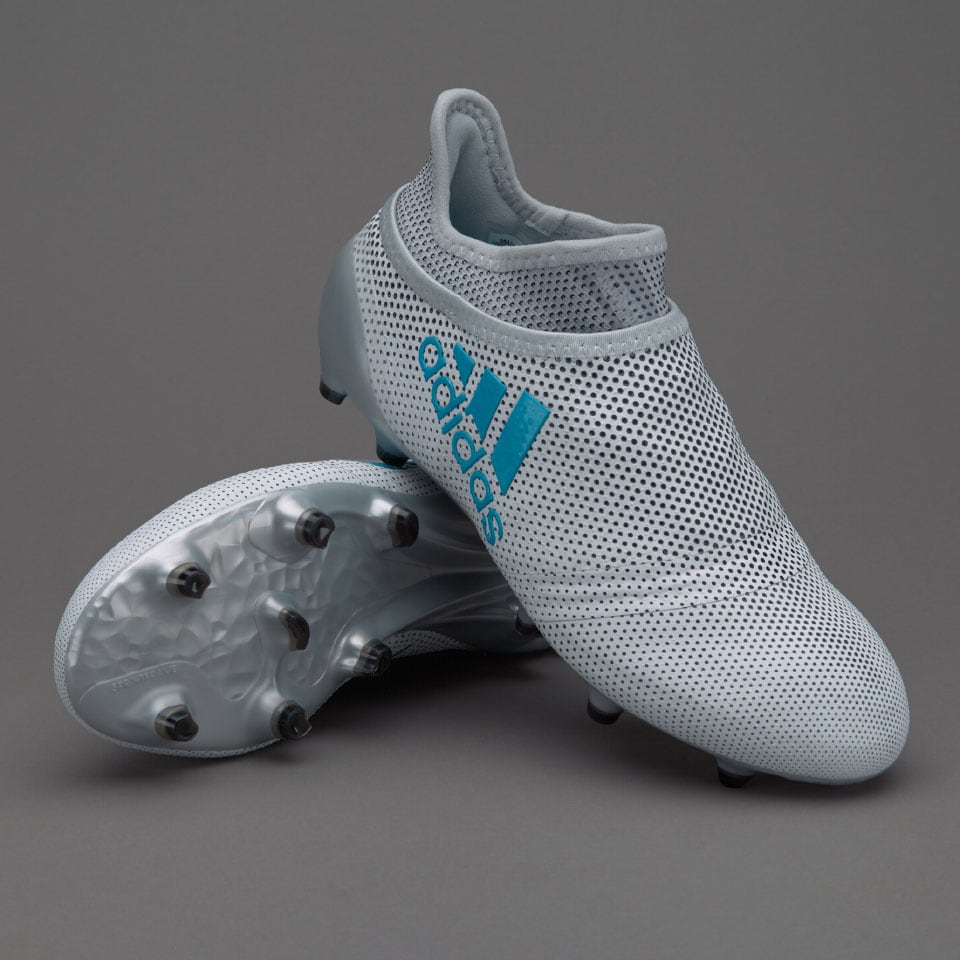 Botas de futbol para para niños 17+ Purespeed FG - Blanco/Azul/Gris Claro | Pro:Direct Soccer