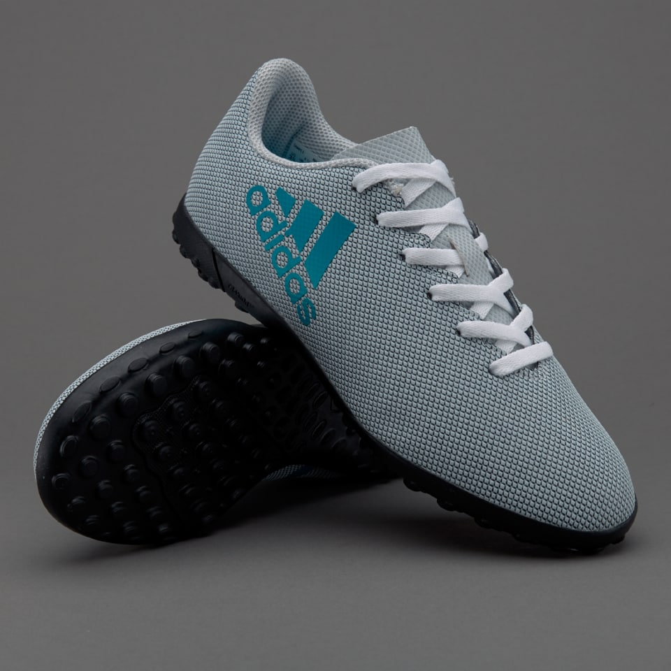 Botas de futbol niños-adidas para X 17.4 TF - Blanco/Azul/Gris Claro | Pro:Direct Soccer