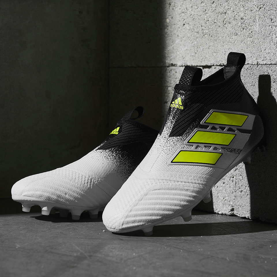 Establecer campo marca Botas de futbol-adidas Ace 17+ Purecontrol FG - Blanco/Amarillo/Negro |  Pro:Direct Soccer