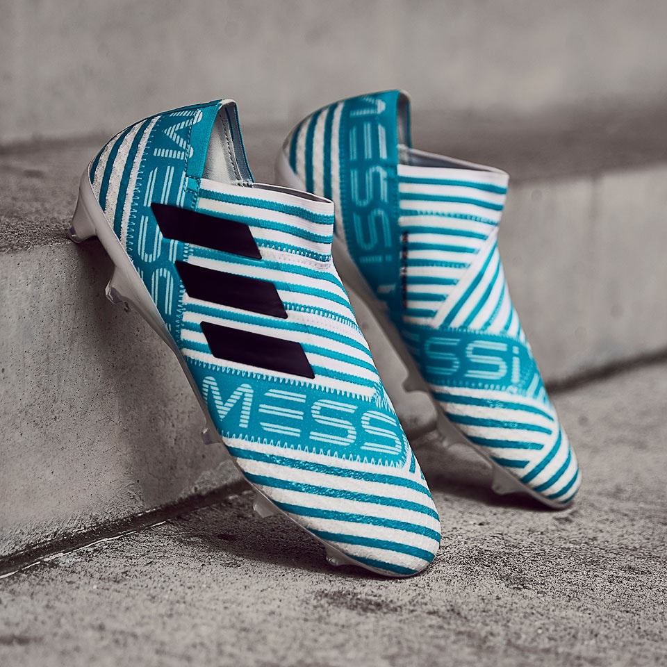 Histérico Barriga Leeds Botas de fútbol-adidas Nemeziz Messi 17+ 360 Agility FG - Blanco/Tinta  Oscura/Azul Energía | Pro:Direct Soccer