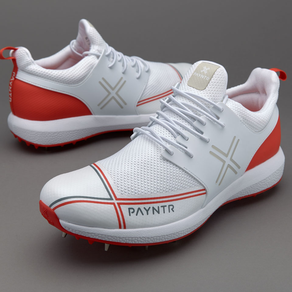 Payntr X Junior Cricket Shoe Red Boys Shoes Spikes