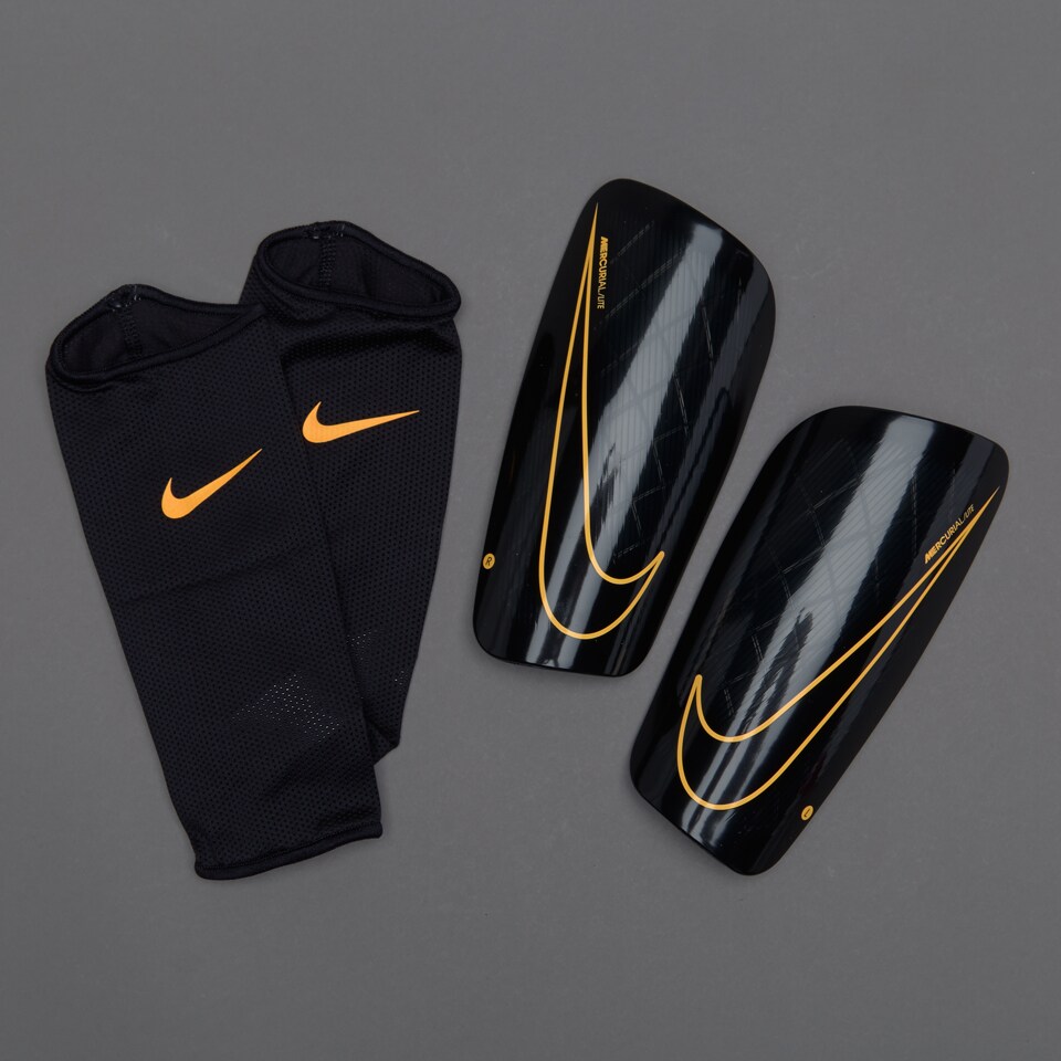 complemento Complejo consonante Accesorios de fútbol-Espinilleras Nike Mercurial Lite - Negro/Naranja/Negro  | Pro:Direct Soccer