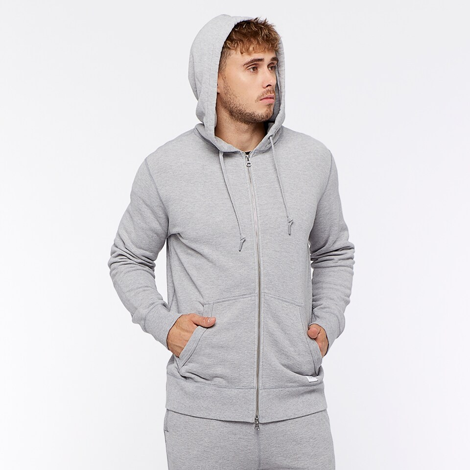 Mens Clothing - Converse Essentials Fullzip Hood - Light Grey Heather ...