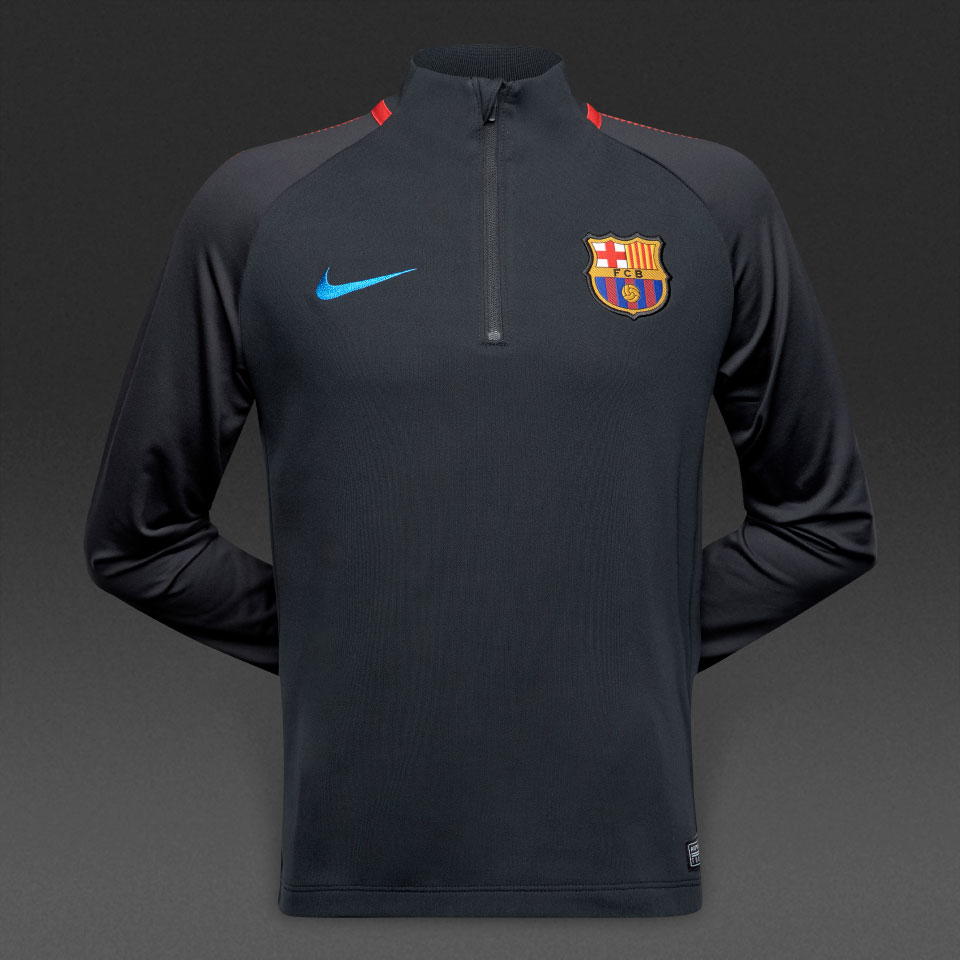oficiales de clubs de fútbol-Camiseta Nike FC 17/18 DriFit Squad Drill - Negro/Negro/Rojo/Soar | Pro:Direct Soccer
