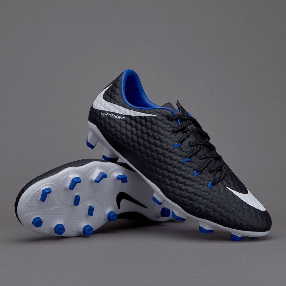 cayó sangre Comparación Botas de futbol-Nike Hypervenom Phelon III FG - Negro/Blanco/Azul |  Pro:Direct Soccer