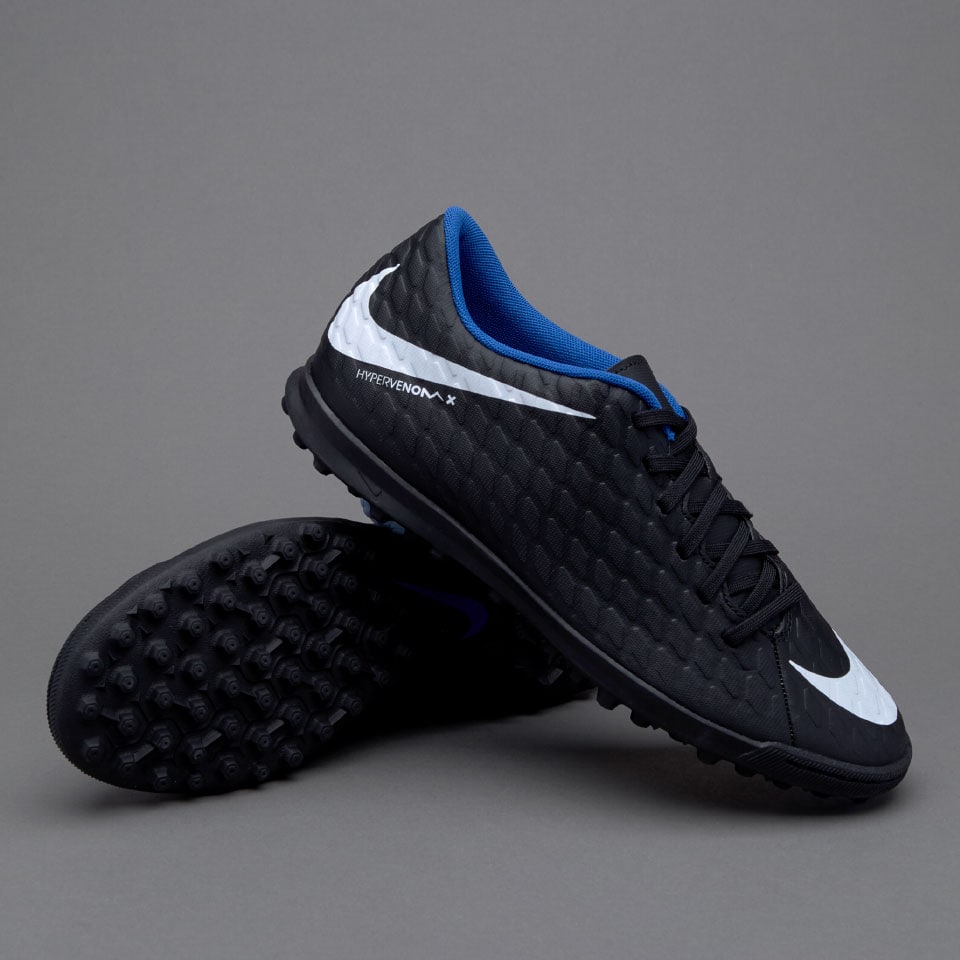 futbol-Nike Hypervenom Phade III TF - Negro/Blanco/Azul | Soccer