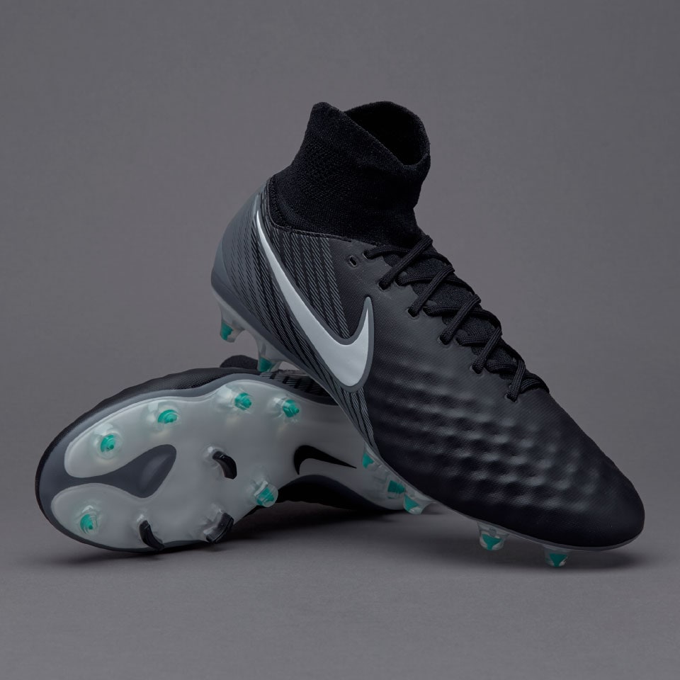 Botas de futbol-Nike Orden II FG - Negro/Blanco/Verde |