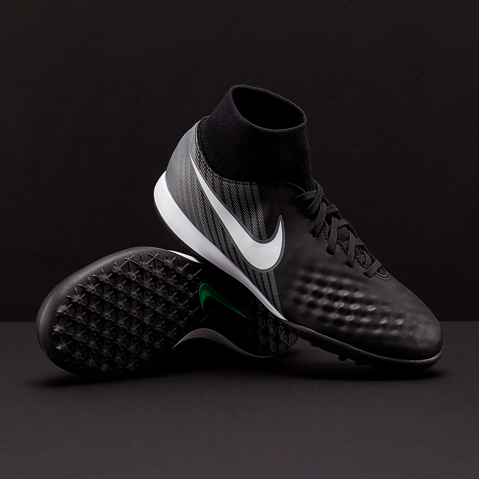 Botas para niños-Nike Onda II DF TF para niños - Negro/Blanco/Verde | Pro:Direct Soccer