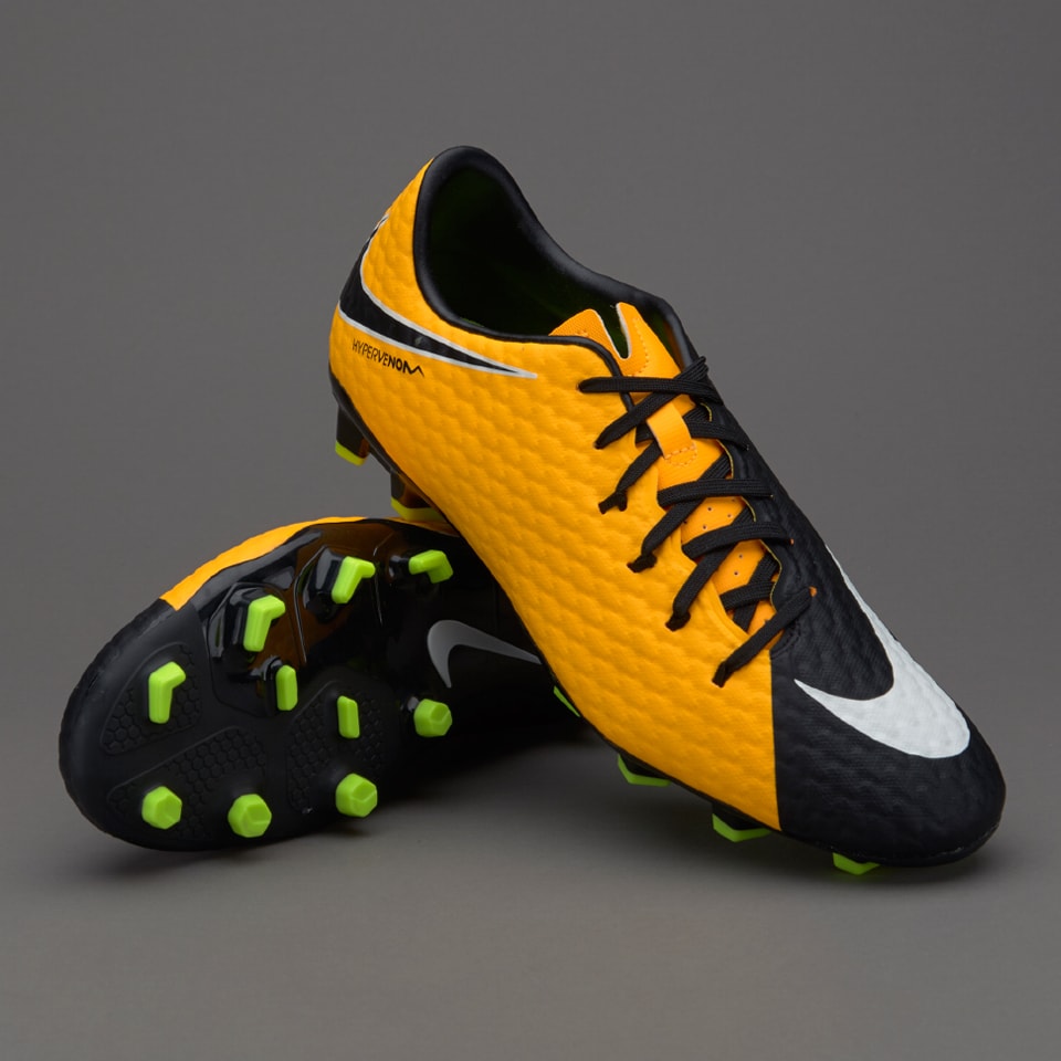 Nike Hypervenom FG Mens Boots - Firm Ground - - Black/White/Laser Orange/Volt