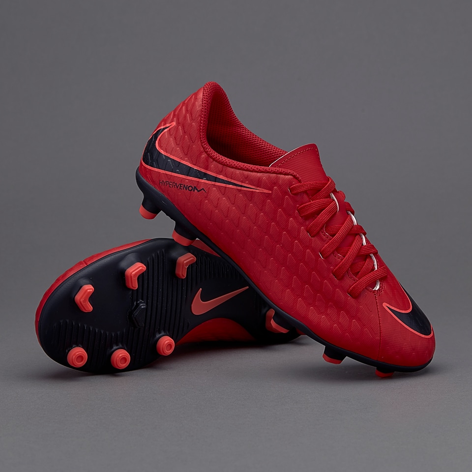 Botas de fútbol niños - Nike Hypervenom Phade III FG - Rojo/Negro/Crimson - 852580-616 | Pro:Direct Soccer
