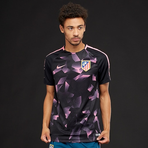 Equipaciones oficiales de equipos - Camisetas de - Camiseta Nike Atletico Madrid 17/18 Dry Squad manga corta - Negro/Rosa/Rosa - 855659-014 | Pro:Direct Soccer