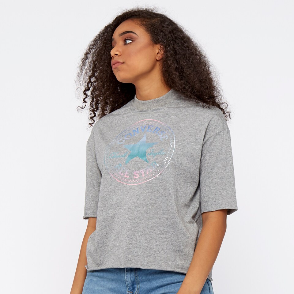 Womens Clothing - Converse - Shine Pack Foil Mock Neck Tee