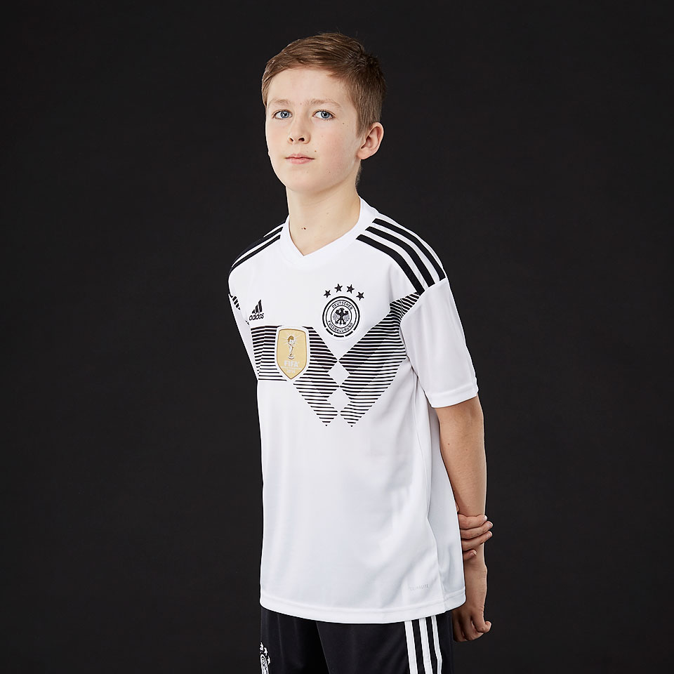 Ropa oficial de equipos para niños - - Camiseta adidas Alemania 2018 primera equipación para niños Blanco/Negro - BQ8460 | Pro:Direct Soccer