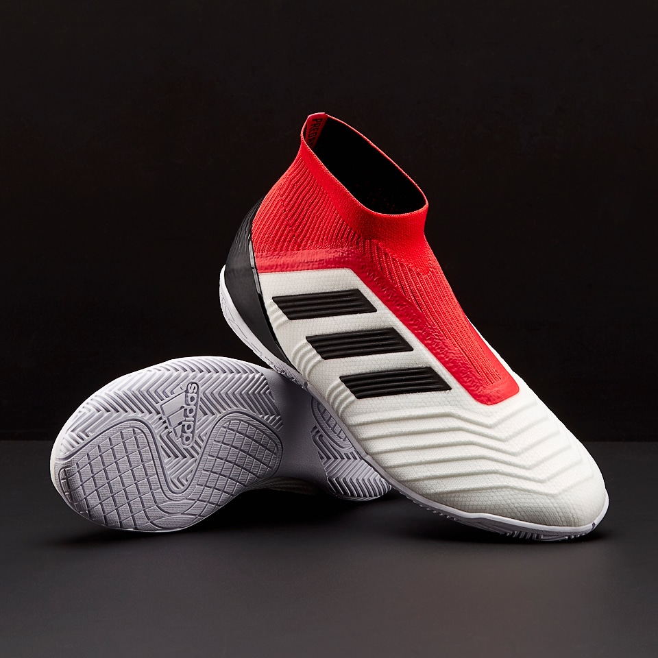Botas fútbol para niños - adidas Predator Tango 18+ IN para niños - Blanco/Negro/Coral - AC7833 | Pro:Direct Soccer