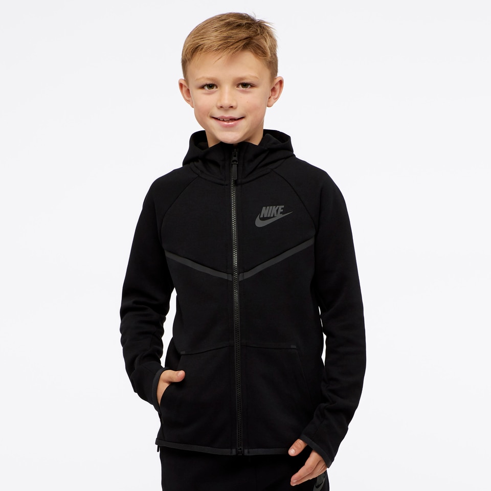 indruk Trein balans Nike Boys Sportswear Tech Fleece Windrunner Hoodie - Black/Black/Anthracite  - 856191-010 | Pro:Direct Running