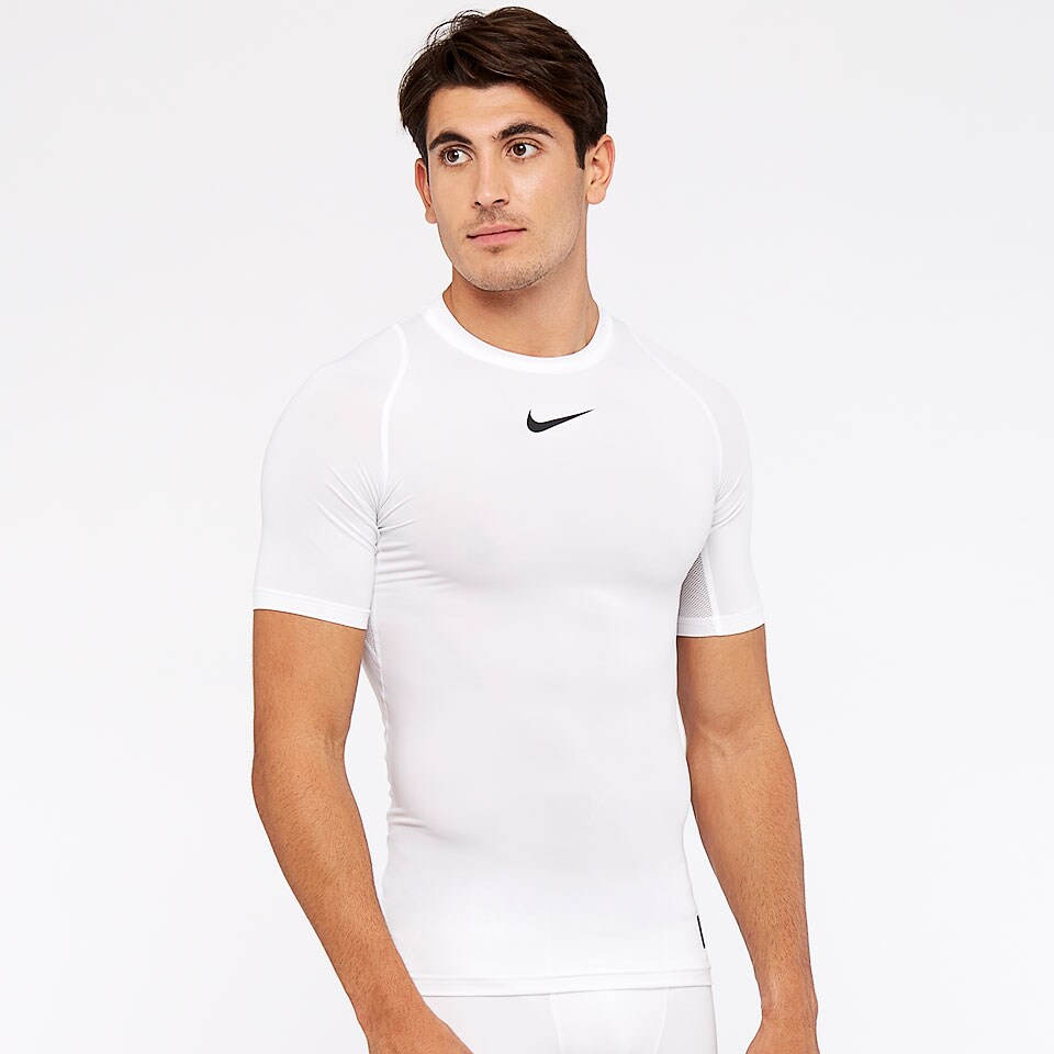 Nike Men's Pro Compression Short Sleeve Training Top 838091-100 White 