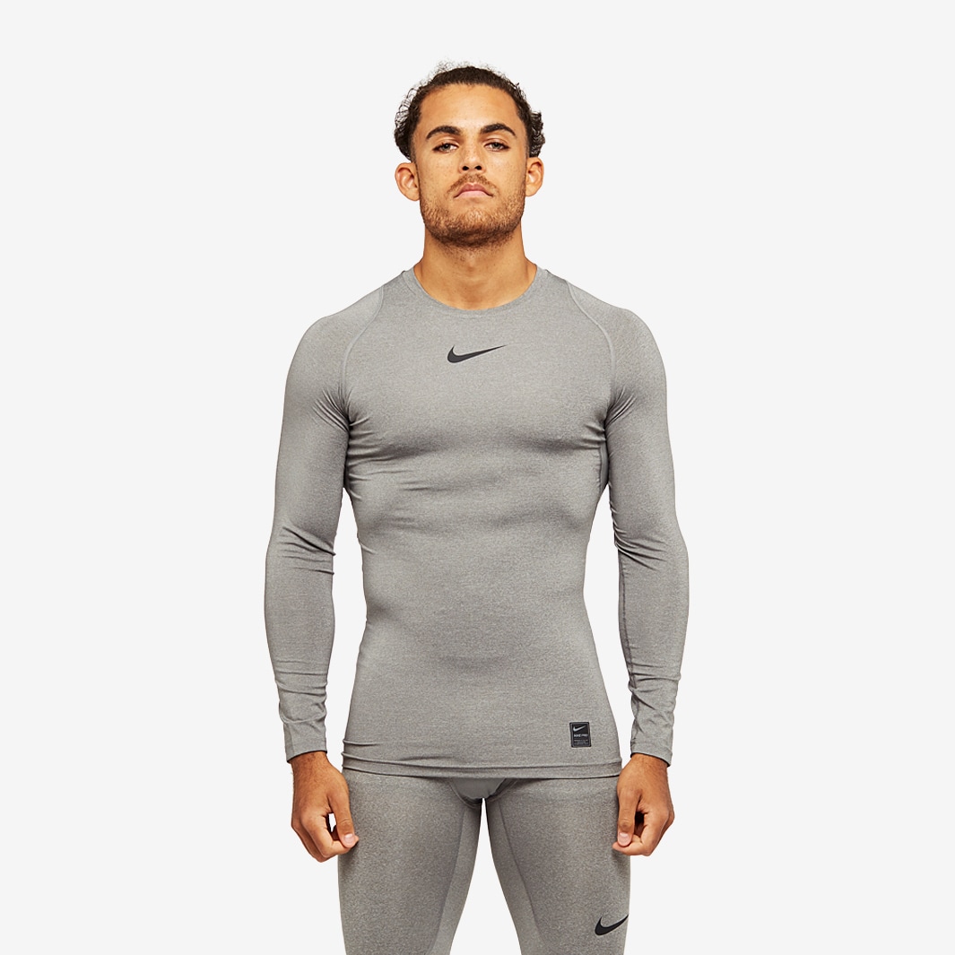 Ropa para hombre - Compresión - Camiseta Nike Pro manga de compresión - Carbón/Negro/Negro - 838077-091 | Pro:Direct Soccer