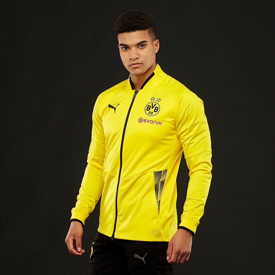 vêtements officiels homme Veste Puma BVB 17/18 Stadium Jaune