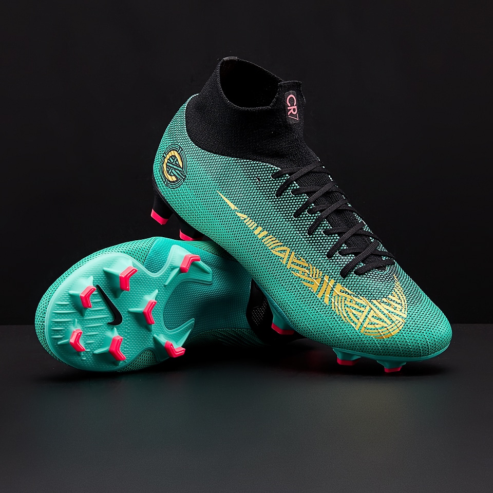 Nike Mercurial Superfly VI Pro - Clear Jade/Metallic Gold/Black - Mens Soccer Cleats - Firm Ground