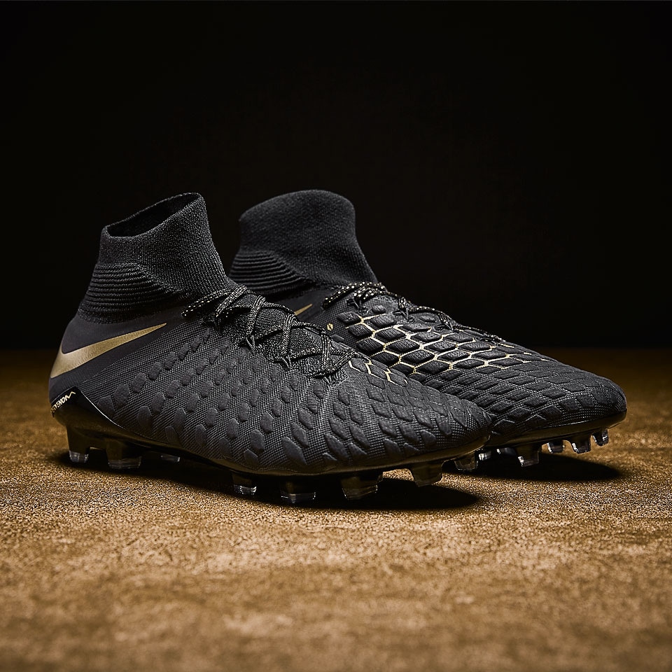 Botas de fútbol - natural firme Nike Hypervenom Phantom III Elite DF FG - Negro/Dorado - AJ3803-090 | Pro:Direct Soccer