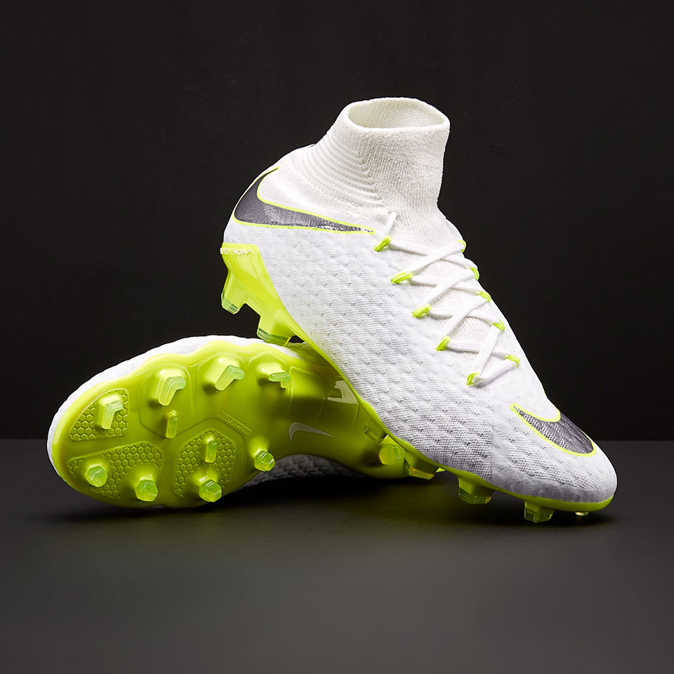 Botas fútbol - Césped natural firme - Nike Hypervenom Phantom III Pro FG - Blanco/Gris/Volt/Gris - AJ3802-107 | Pro:Direct Soccer
