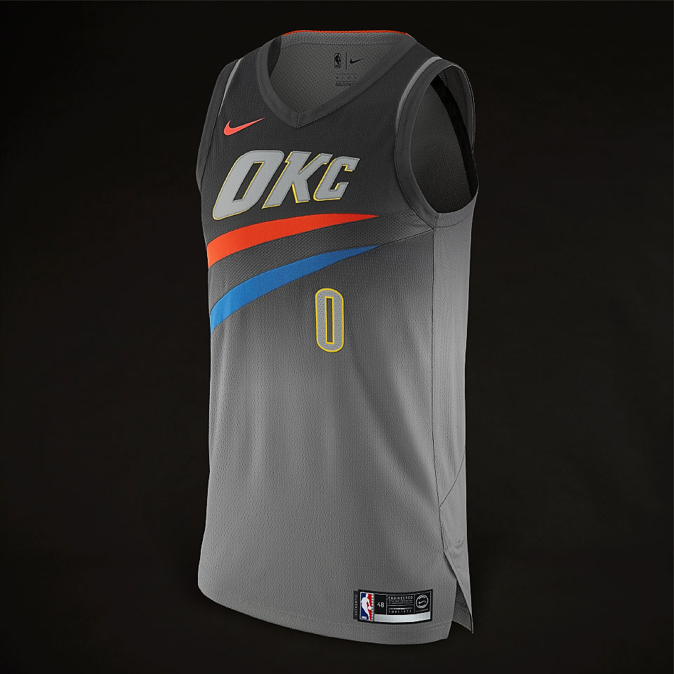 Nike NBA Oklahoma City Thunder Authentic Jersey Dark Steel Grey