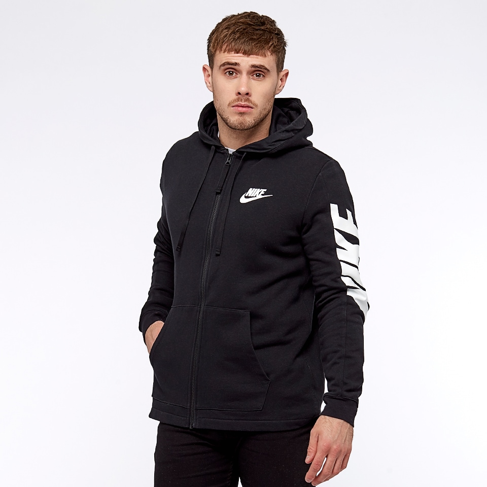 Mens Clothing - Nike Sportswear Hoodie FZ Hybrid - Black - 885945-010