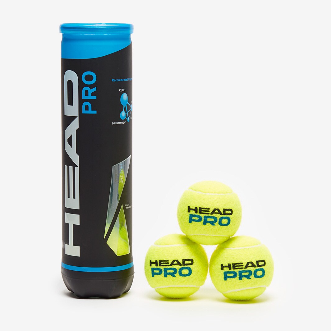HEAD Tournament Pro 4 Ball Tube Yellow Tennis Balls 571604 Pro