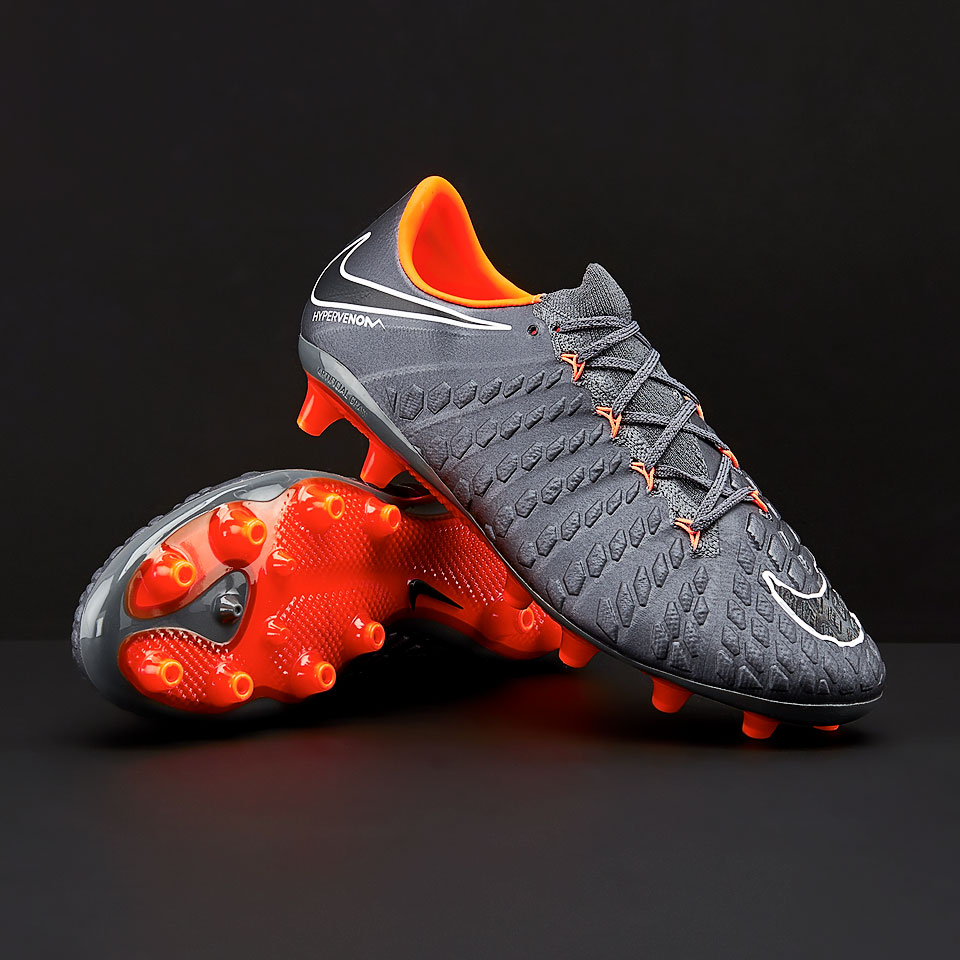 Botas de fútbol - Césped artificial - Nike Hypervenom Phantom III Elite AG- Pro - Gris Oscuro/Naranja/Blanco - AH7396-080 | Soccer