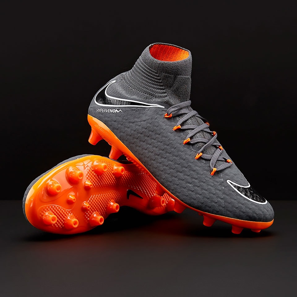 Botas de fútbol - Césped artificial - Nike Hypervenom Phantom III Pro DF AG- Pro Gris Oscuro/Naranja/Blanco - AH8842-081 | Pro:Direct Soccer
