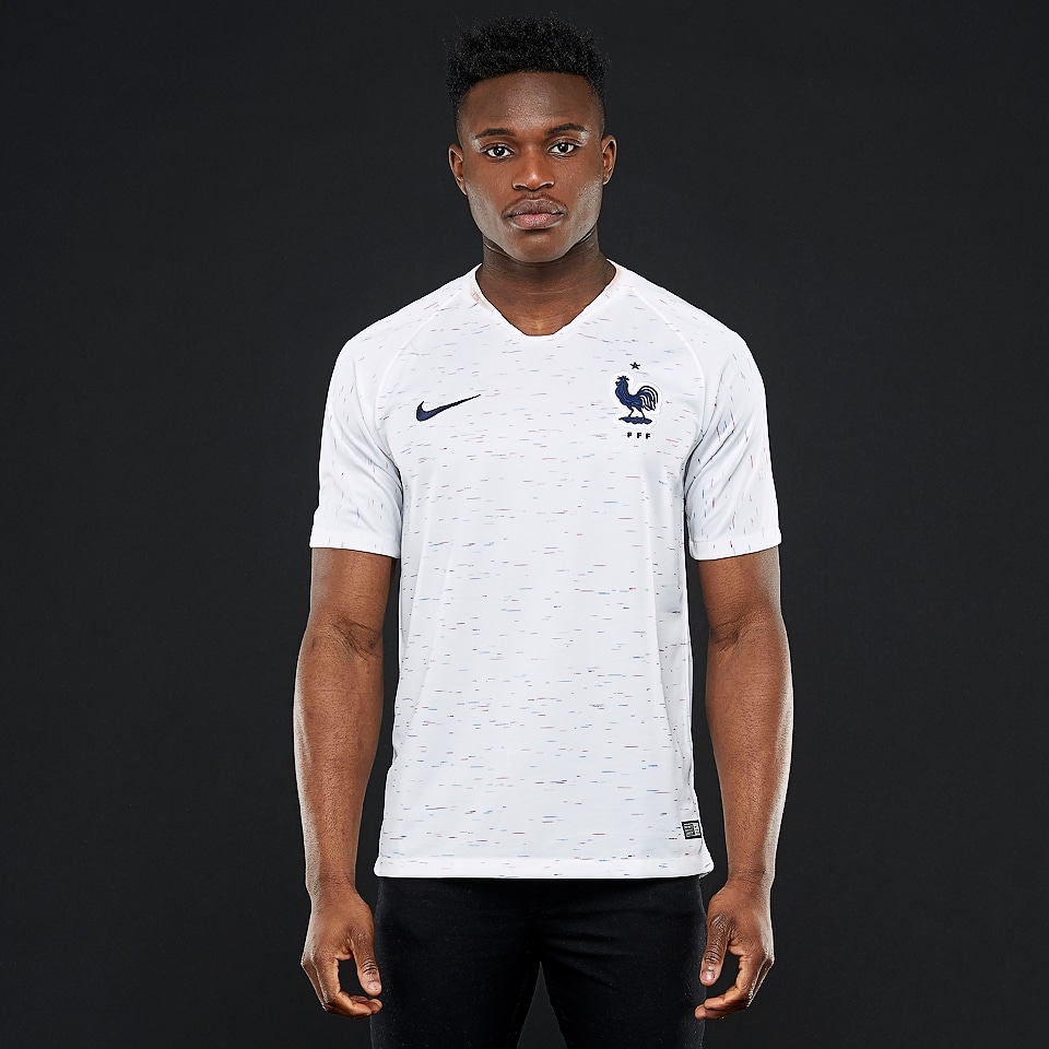Nike France 2018 Stadium Away SS Jersey - White/Obsidian - Mens