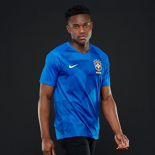 Nike Brazil 2018 Stadium Away SS Jersey - Soar/Midwest Gold image 1 |