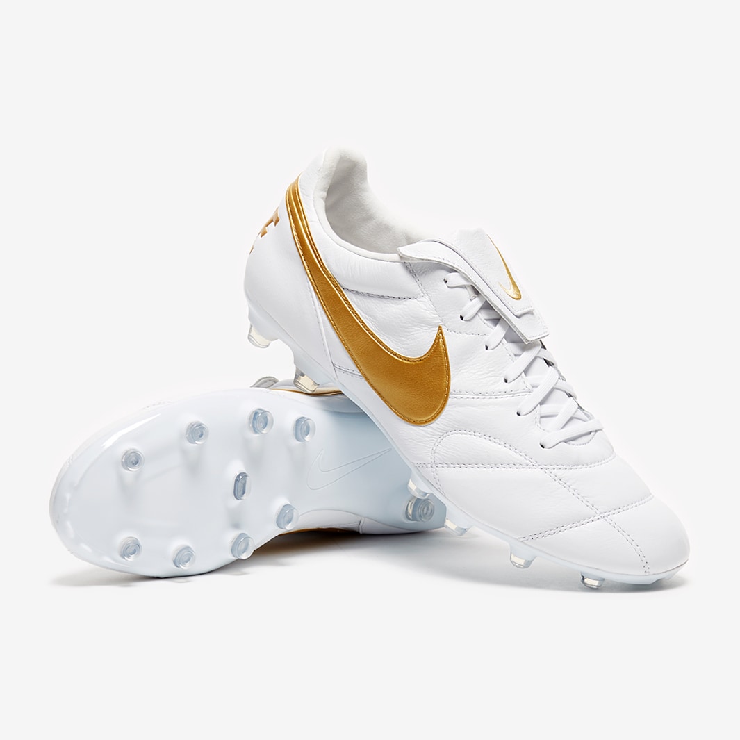 Nike Premier 2.0 - White/Metallic Gold/White - Mens Soccer Firm Ground