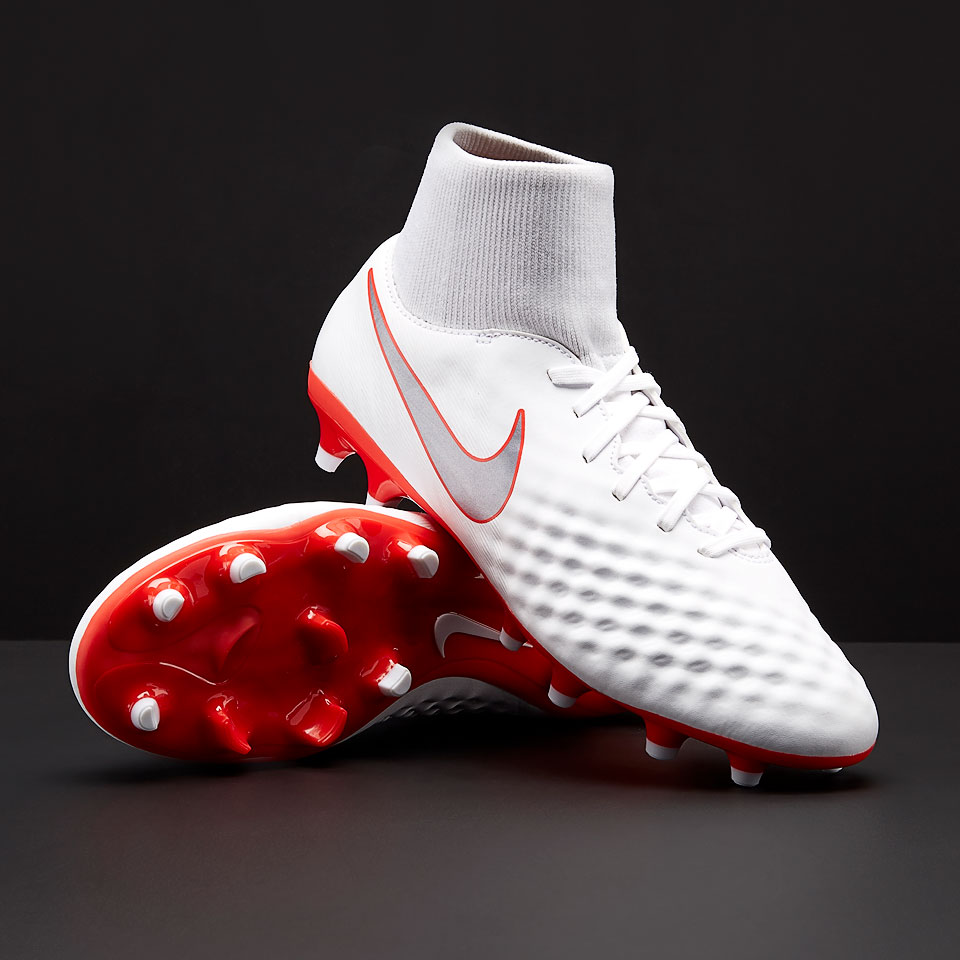 Nike Magista Obra II Academy DF - White/Metallic Cool Grey/Light Crimson - Mens Soccer - Firm Ground