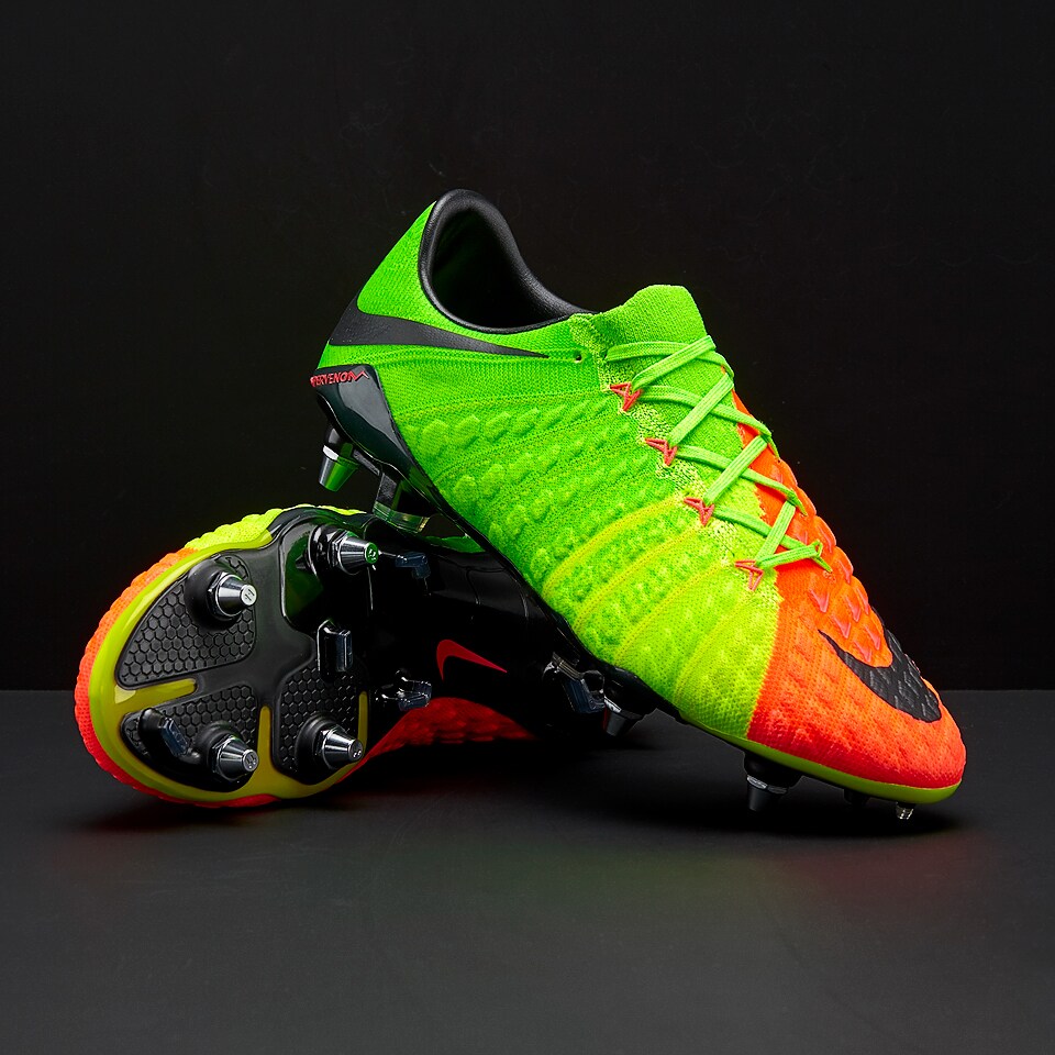 Botas fútbol - Nike Hypervenom Phantom III SG - Verde/Negro/Naranja/Volt 881939-309 | Pro:Direct Soccer
