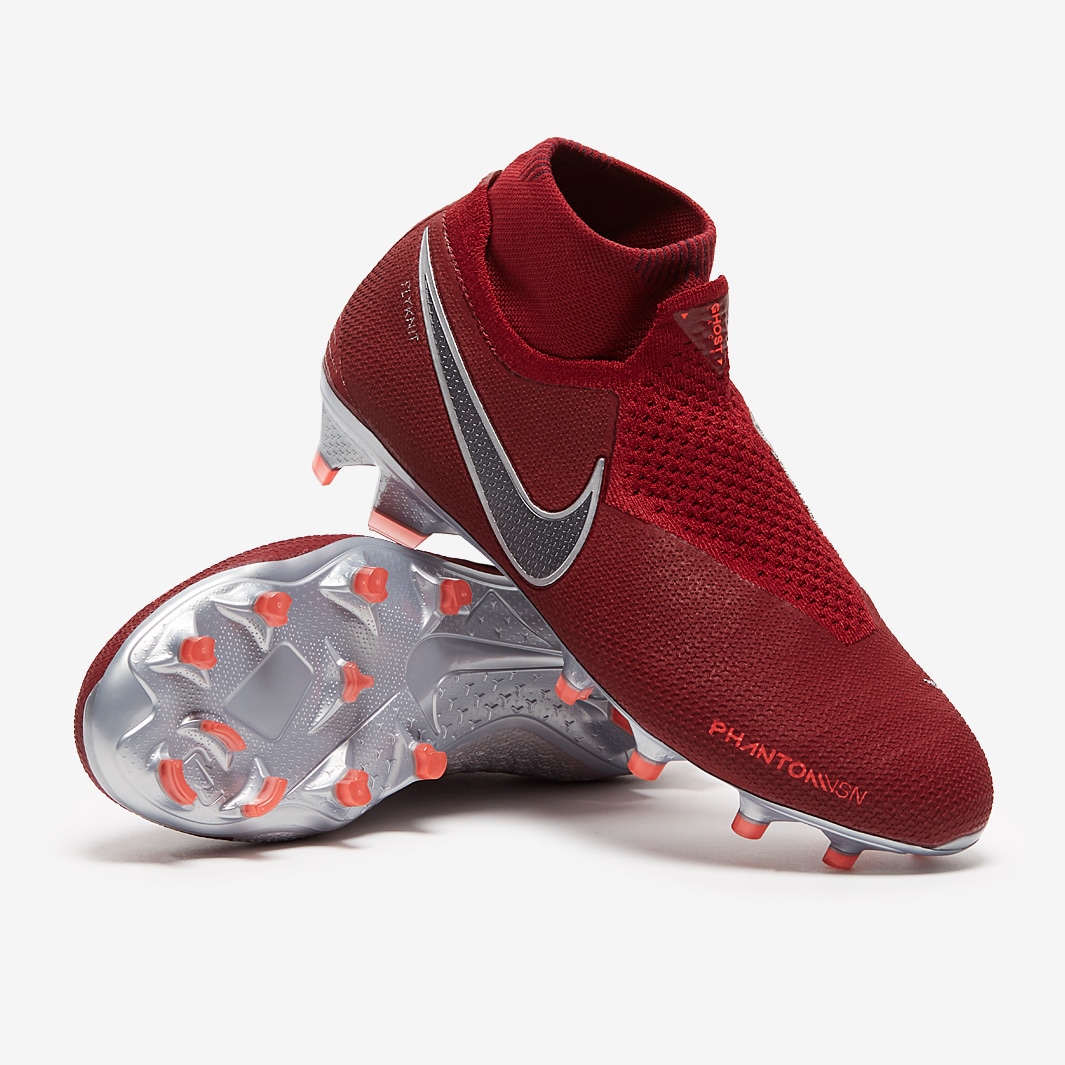 máquina audiencia Lirio botas de fútbol - Nike Phantom VSN Elite DF FG - Rojo/Gris Metálico/Crimson  | Pro:Direct Soccer