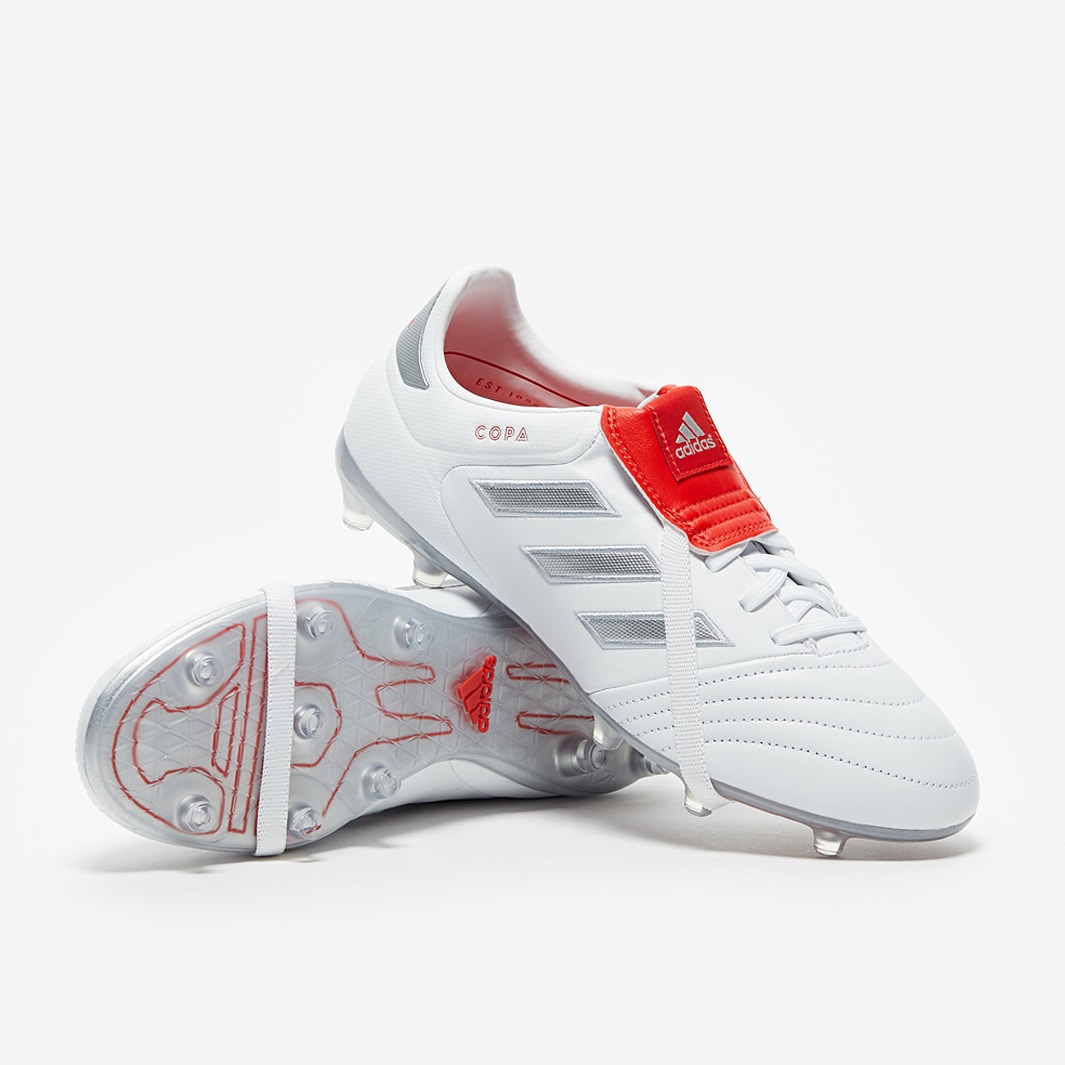 Copa 17 FG - Mens Boots - Firm Ground - White/Silver Metallic/Red
