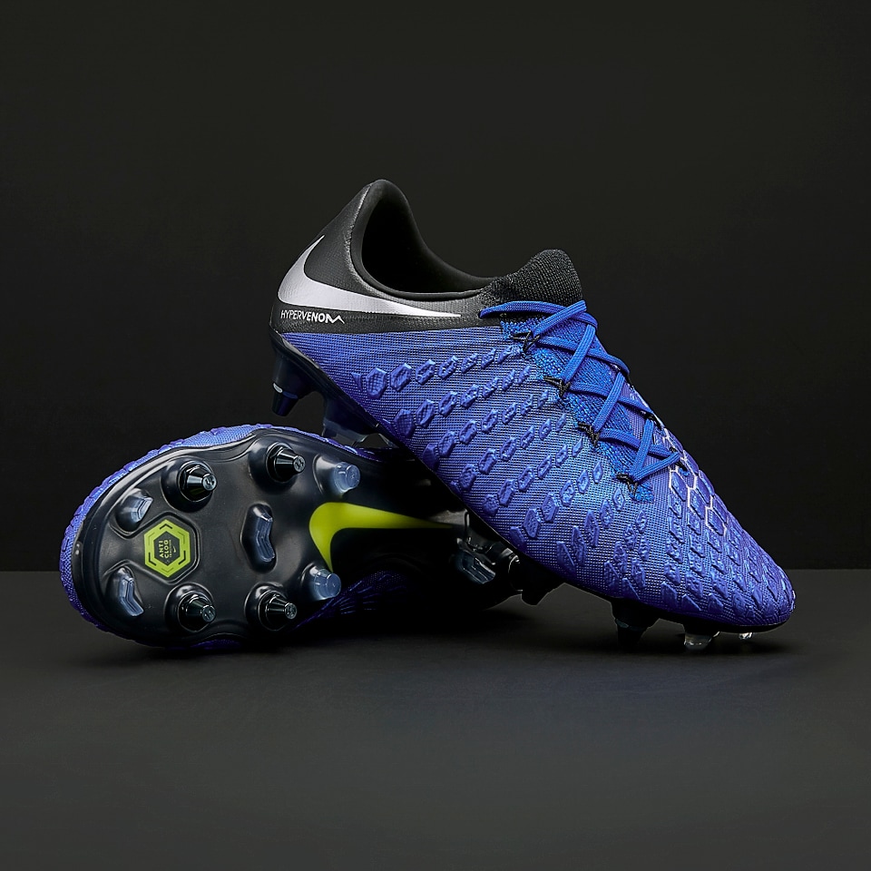 Botas de fútbol - Nike III Elite SG-PRO AC - Azul/Plateado/Negro/Volt - Terrenos de césped natural blandos o mojados | Pro:Direct Soccer